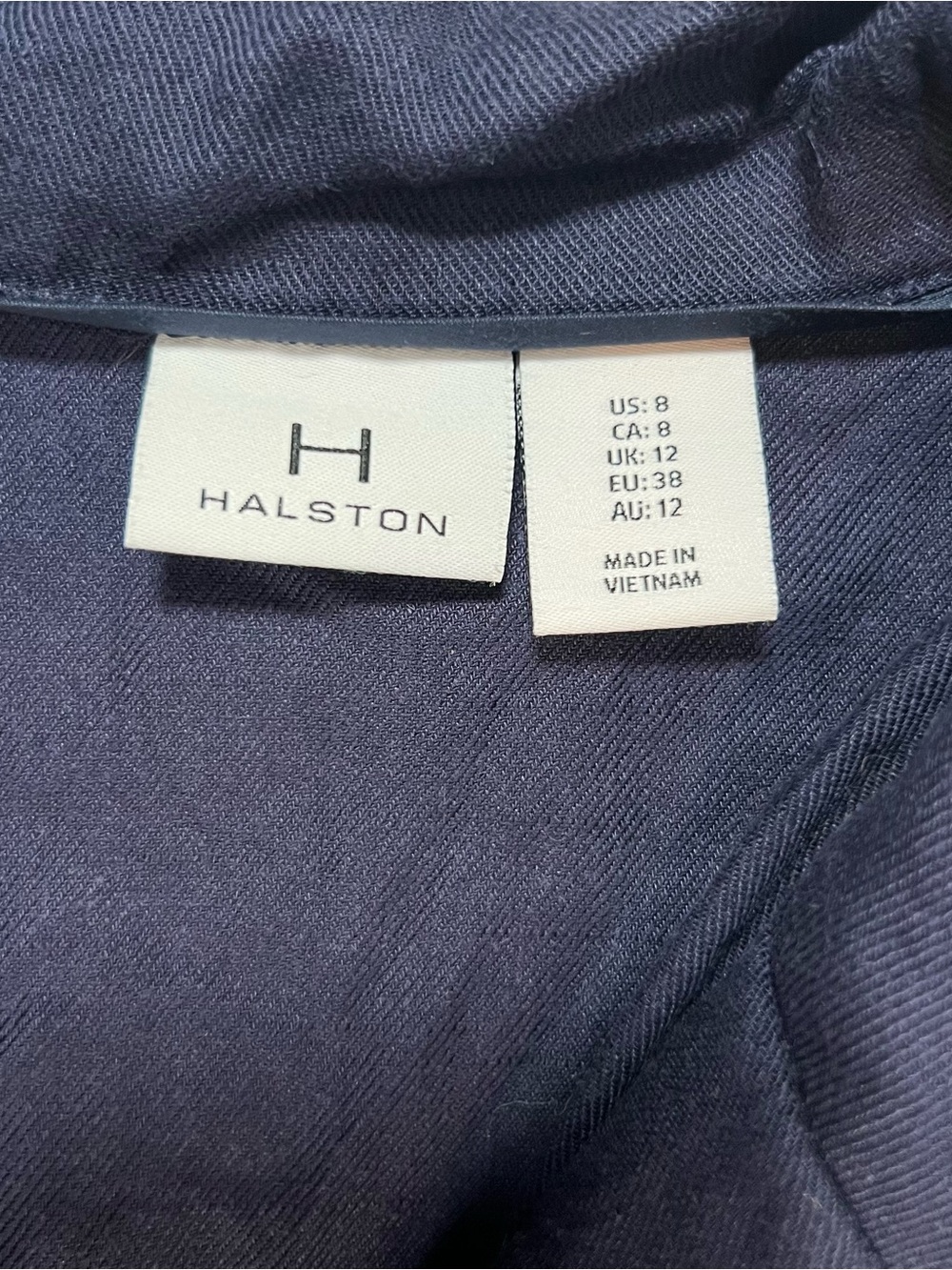 Halston Navy Linen Blendβ Sleeveless Shirt Dress Size 8 - Picture 4 of 9